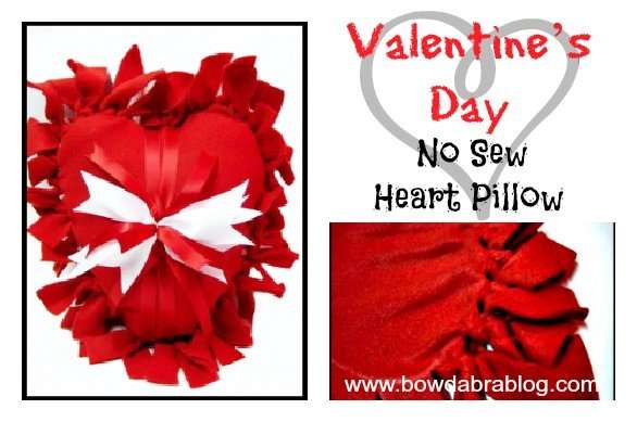 Valentine’s Day No Sew Heart Pillow
