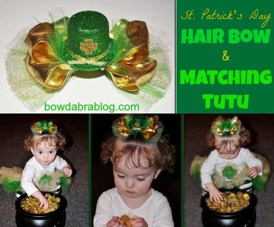 St Patrick' Hair Bow