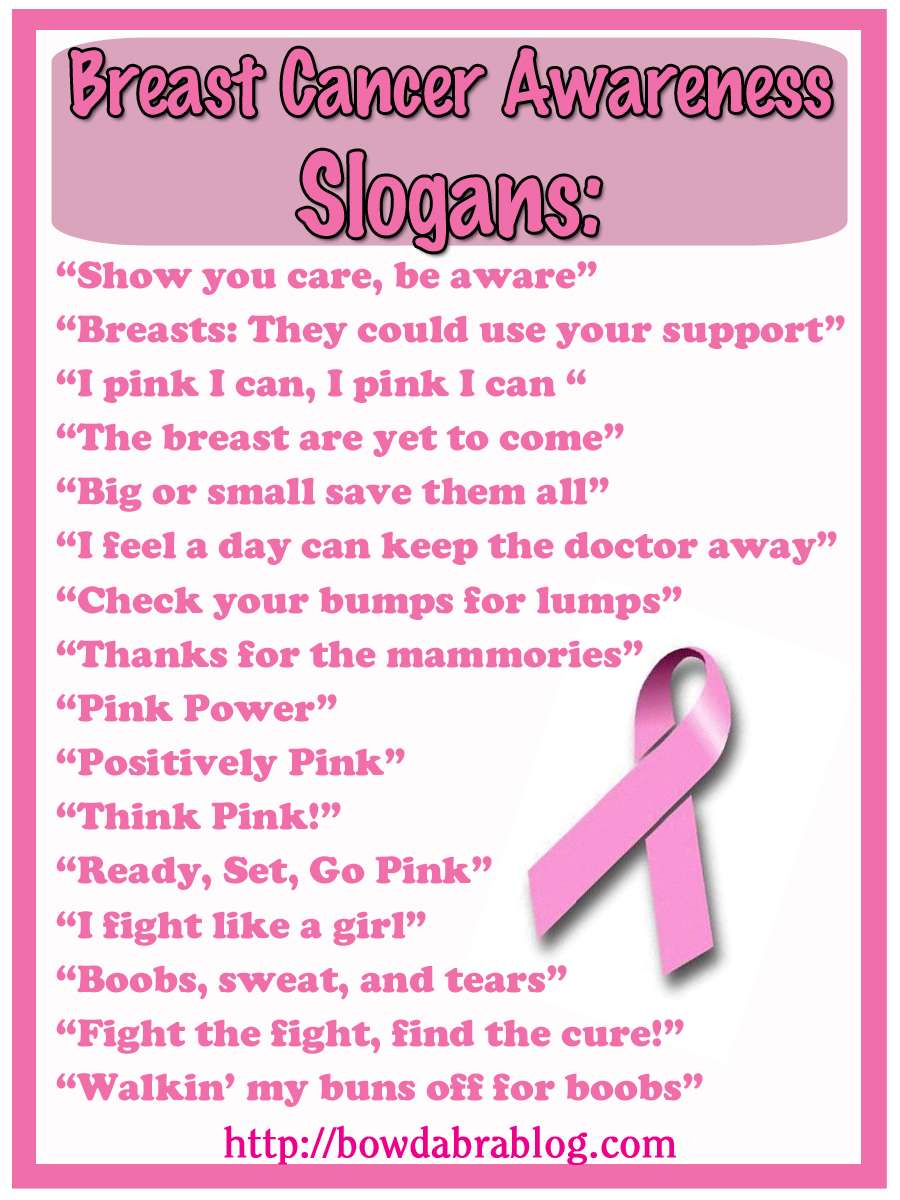 Breast Cancer Awareness Slogans via Bowdabra Blog