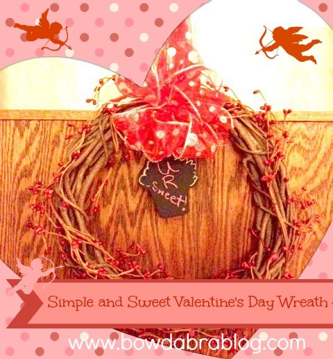 simple & perfect Bowdabra wreath on Valentine’s Day