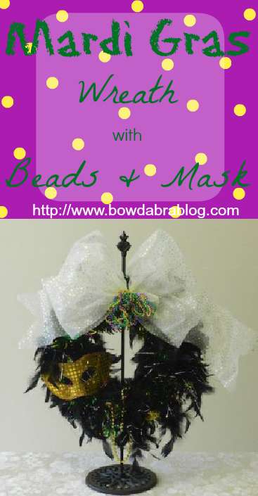 Making a Mardi Gras Wreath with Beads and Mask