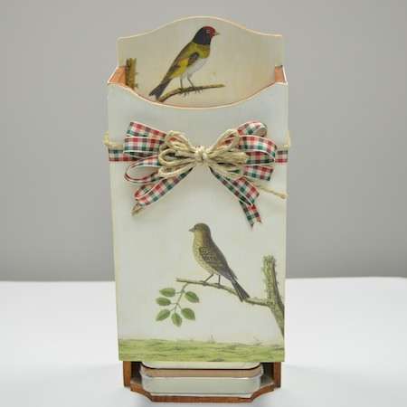 Home Decor Recycle with Antique Mod Podge Martha Stewart Paper and a Mini Bowdabra Bow