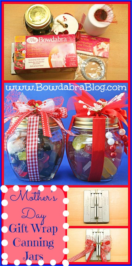 Mother's Day Bowdabra Gift Wrap Canning Jars Designer Mother’s Day Canning Jars