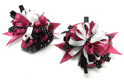 Hair Bow Tutorial- Pink and Black Hair Bows 17a (1)