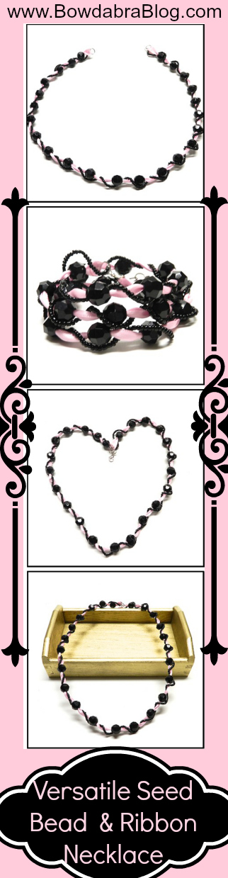 Versatile Seed Bead and Ribbon Necklace