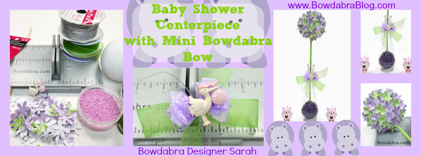Baby Shower Centerpiece with Mini Bowdabra Bow FB