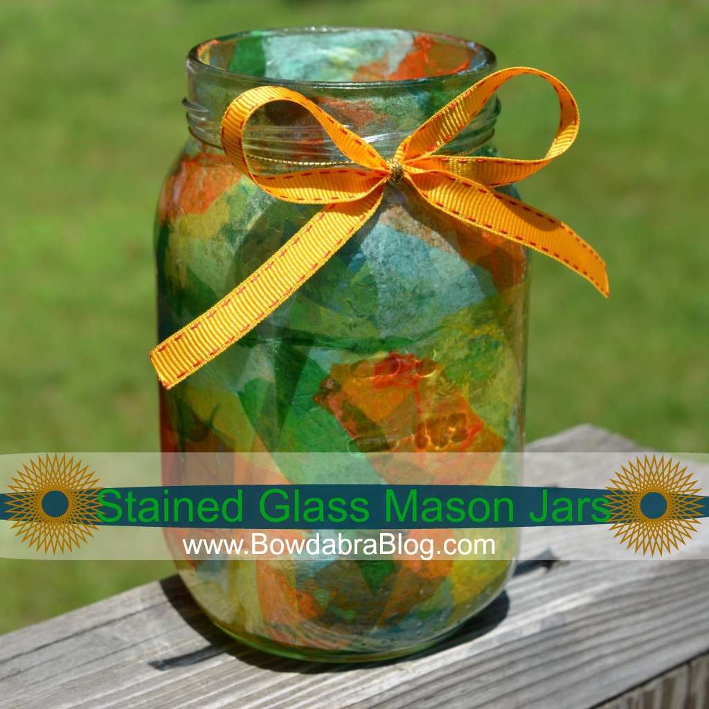 Kids Craft Stained Glass Mason Jar Bowdabra blog