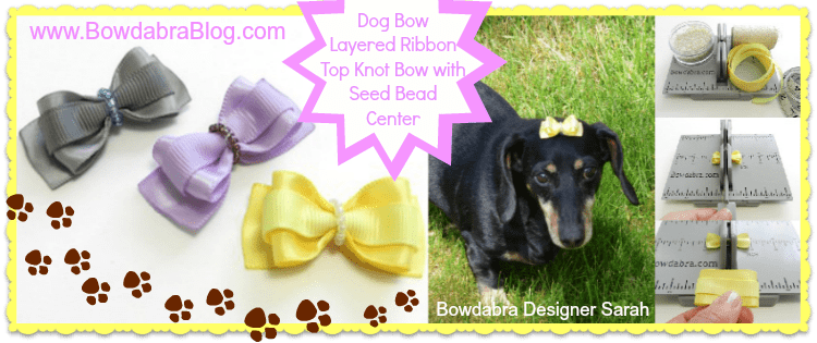 Layered Ribbon Top Knot Bow with Seed Bead Center