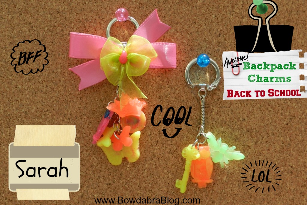Personalized keychains + backpack charms to send kids back to