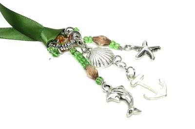 {DIY Jewelry} Ocean Charms and Dangles Ribbon Necklace 4 (1)