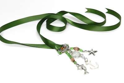 {DIY Jewelry} Ocean Charms and Dangles Ribbon Necklace 5 (1)