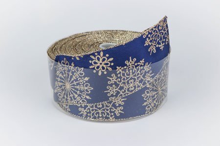 royal blue gold snowflakes ribbon online