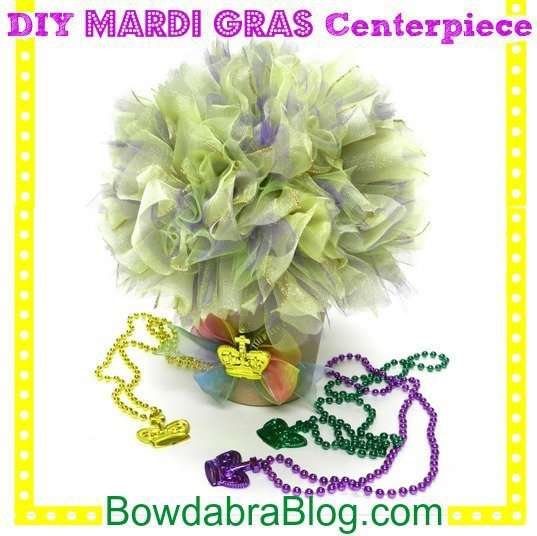 DIY Mardi Gras Centerpiece Bowdabra Blog Tutorial