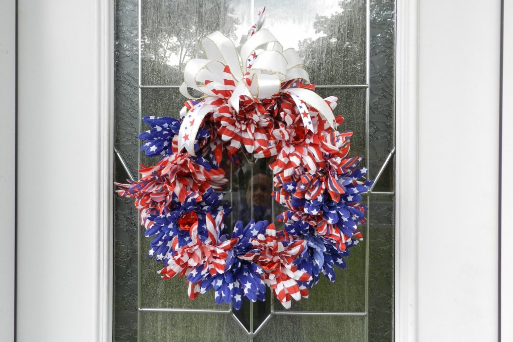 Fourth of July Floral Wreath with Bowdabra Bow