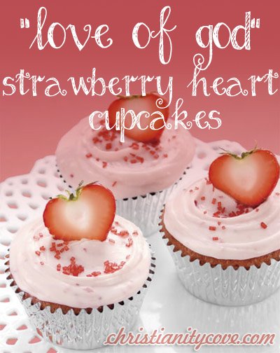 Strawberry Heart Cupcakes