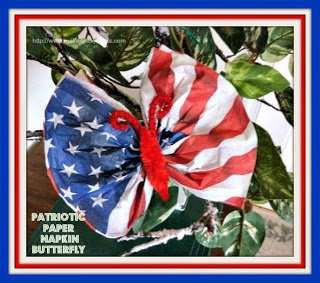 Patriotic paper napkin butterfly