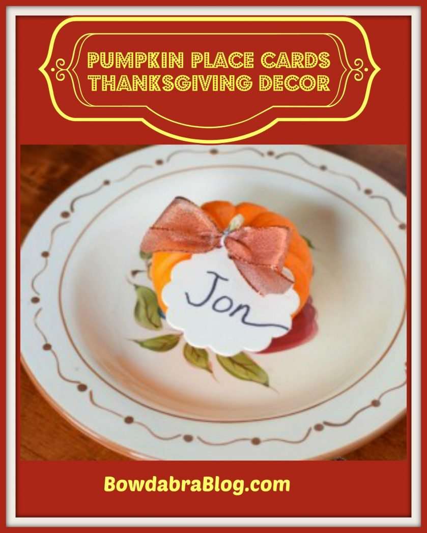 Thanksgiving Decor Pumpkin Place Cards