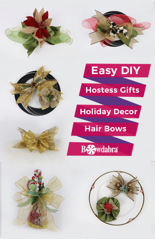 Easy DIY Hostess Gifts, Holiday Decor, Hair Bows