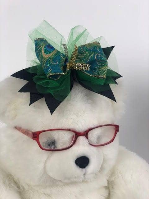 how to make a beautiful peacock hair bow