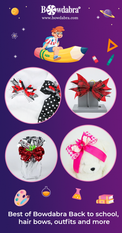 Back to school hair bow