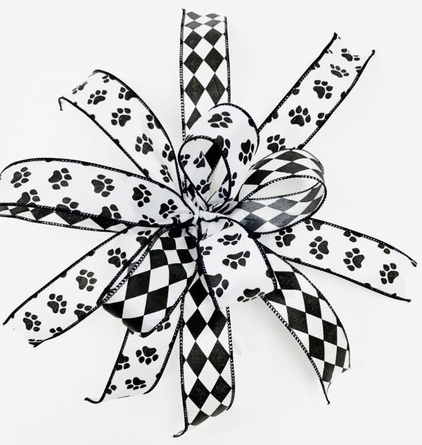 Paw Print Bow