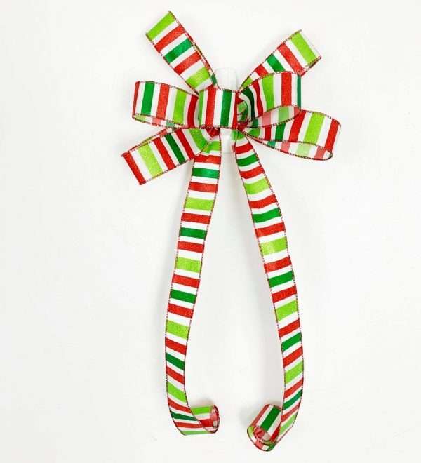 A Big Modern Christmasy Red and Green Bow
