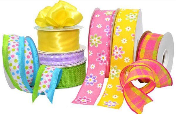 Spring Ribbon Assorted Kit, Wired Spring 12 Pack of Ribbon, Ribbon Kit for  Spring, Floral Ribbon Pack, Wreath Supplies for Spring 