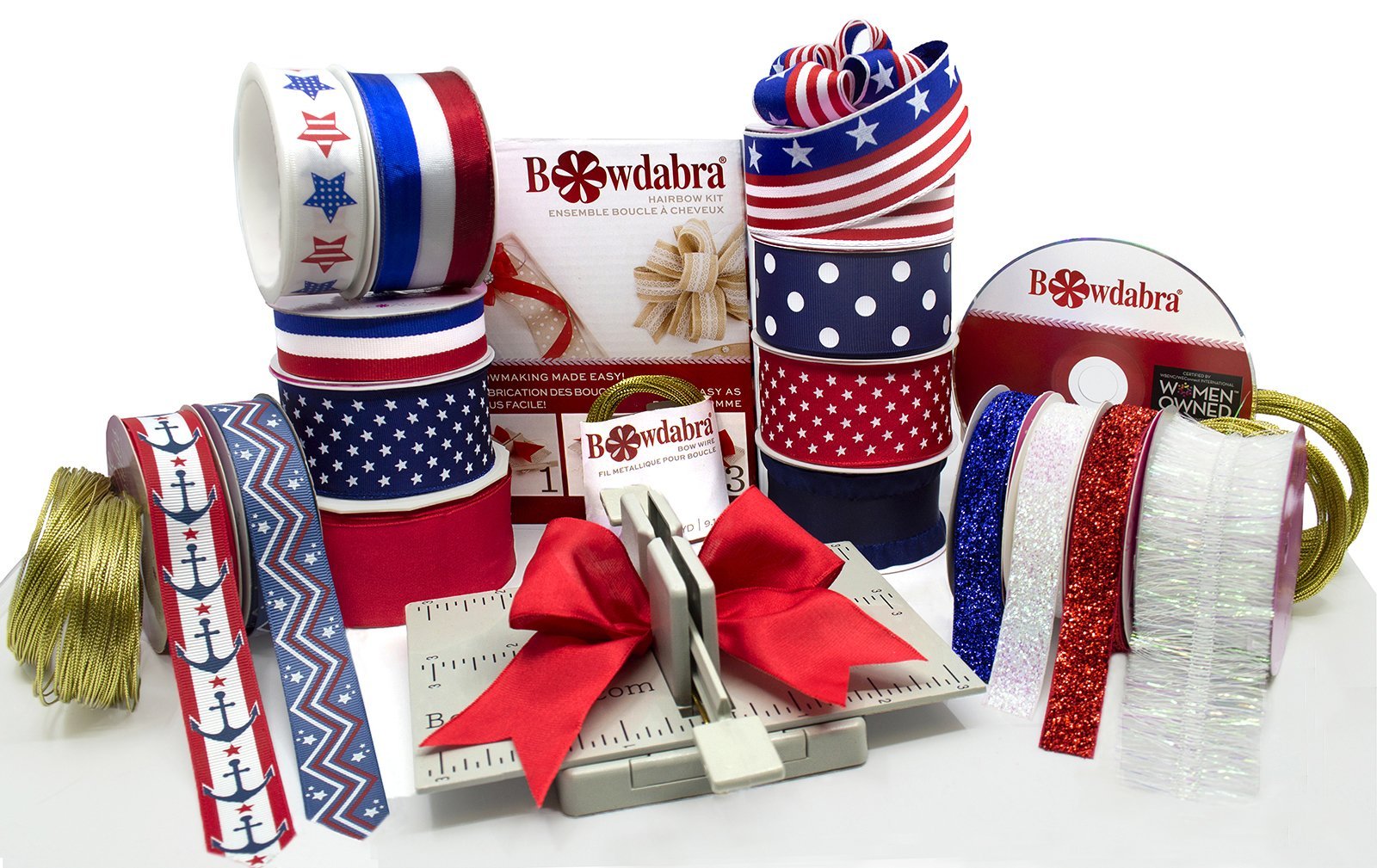 Patriotic Hair Bow Online: Patriotic Flag Ribbon Kit For Sale