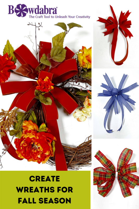 5 simple ways to create DIY fall bows and wreaths with Bowdabra