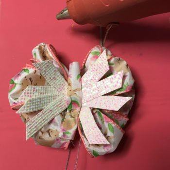 Hot Glue Folded Ribbon to Front of Bow