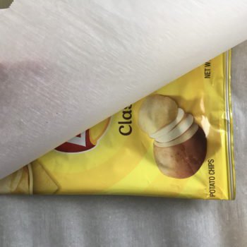 Chip Bag between Parchment Layers