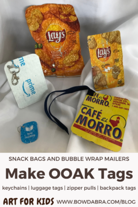 OOAK Tags from Snack Bags and Bubble Wrap Mailers