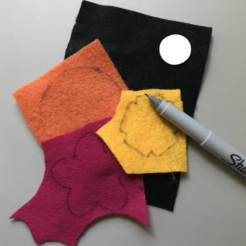 Trace Flower Shapes onto Felt