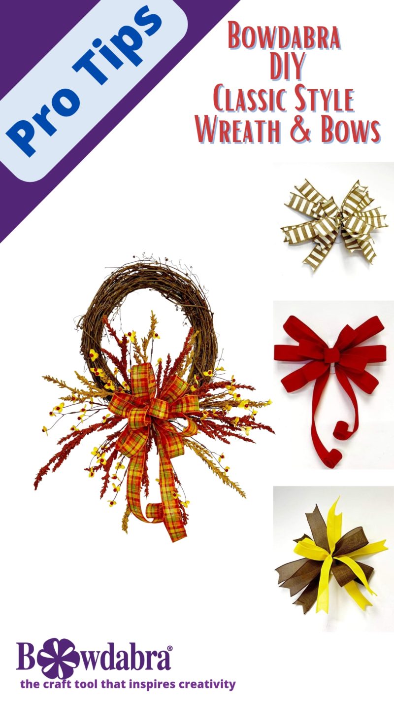 4 DIY fall and Christmas Bows and Wreaths Designs