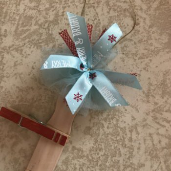 Attach Bow to Christmas Card Display