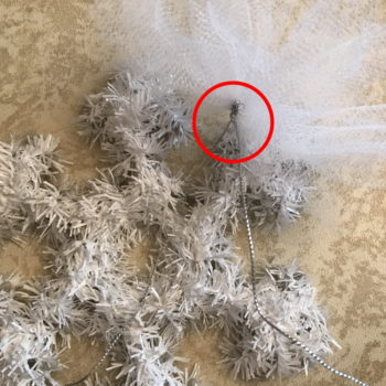 Tie Tulle Snowballs to Snowflake