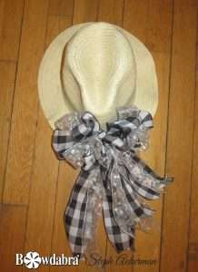 How to embellish a simple hat with an easy to make buffalo plaid bow