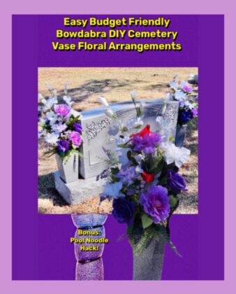 cemetery vase floral arrangement
