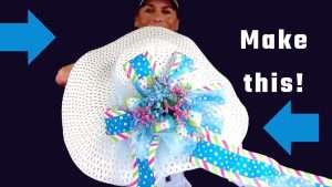 Easy video on how to Make a Dollar Store up-cycled Spring Hat
