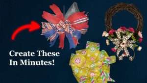 Anyone can Create 7 wreath bows, a door bow and a wreath in minutes!
