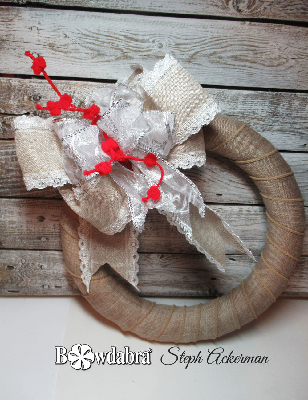Large 10 Hand Made Burlap Bow Rustic Country Wedding Fall Pew Natural  Wreath