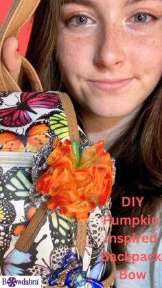 pumpkin inspired backpack bow