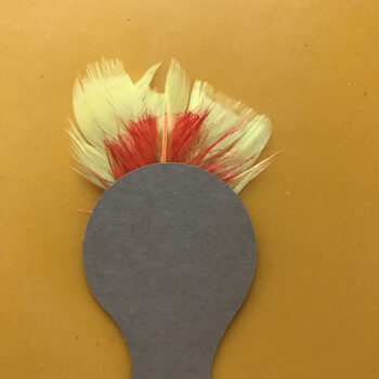Glue Feathers to Top Back of Turkey Head