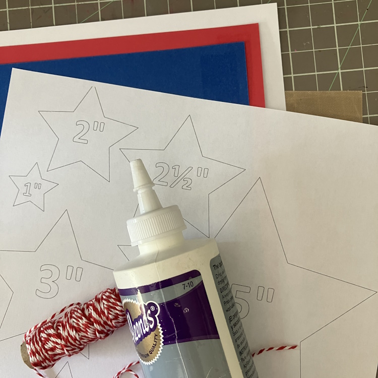 Supplies for Patriotic Star Garland