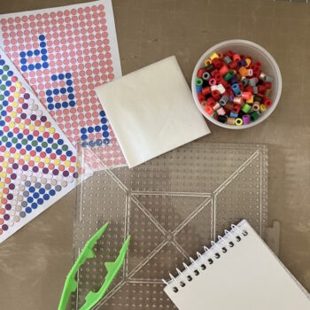 Supplies for Perler Bead Notebook Cover