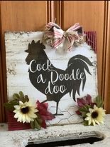 charming rooster sign