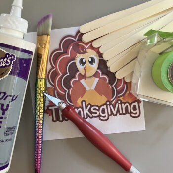 Supplies for Craft Stick Turkey Puzzle