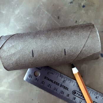 Measure and Mark Three Division on Toilet Roll