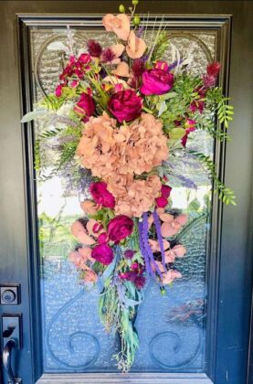 seasonal floral door swag