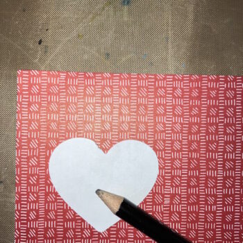 Trace Heart Template on Patterned Paper